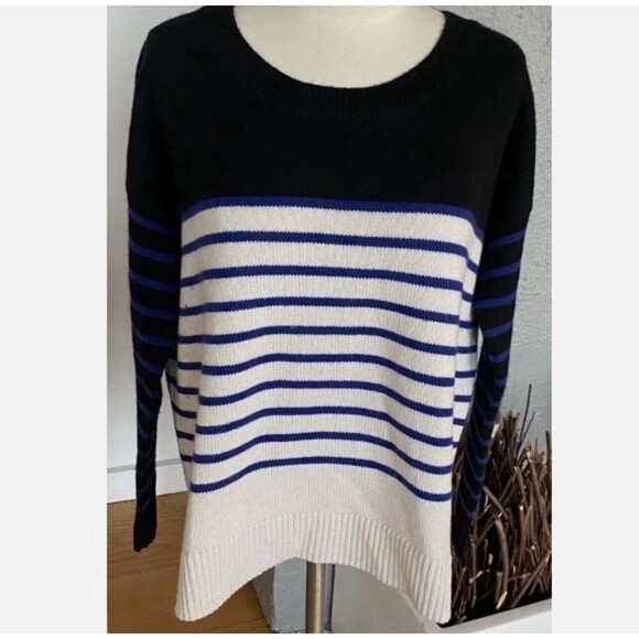 Derek Lam IOC Athleta 100% Cashmere Sweater Oversized Stripe Medium Womens Soft - Picture 3 of 9